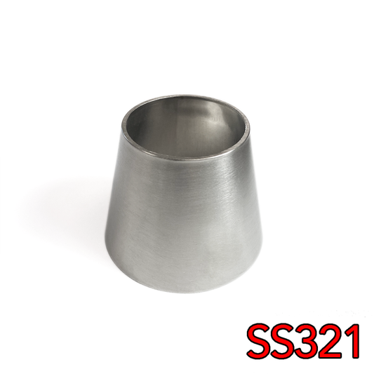 Stainless Bros 1.5in to 2in SS321 Transition Reducer 1.1875in Overall Length - 16GA/.065in Wall