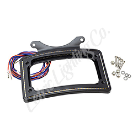 Letric Lighting 06-09 Street Glide Perfect Plate Light Black Curved License Plate Frame