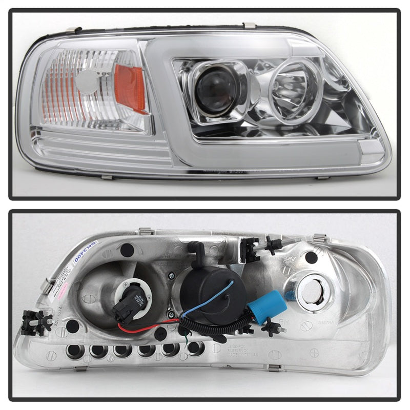 Spyder 97-03 Ford F-150 (After 6/1997) V2 Proj Headlights DRL LED - Chrm (PRO-YD-FF15097V2-LB-C)