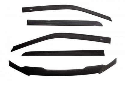 AVS 07-18 Jeep Wrangler Unlimited Ventvisor & Aeroskin Deflector Combo Kit - Matte Black