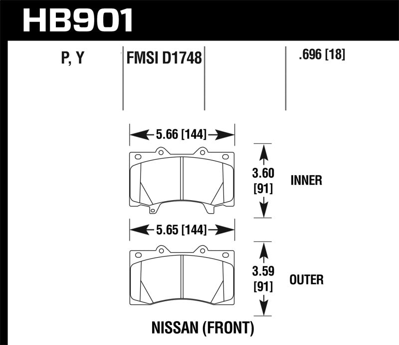 Hawk 11-13 Infiniti QX56 / 14-17 Infiniti QX80 Super Duty Street Rear Brake Pads