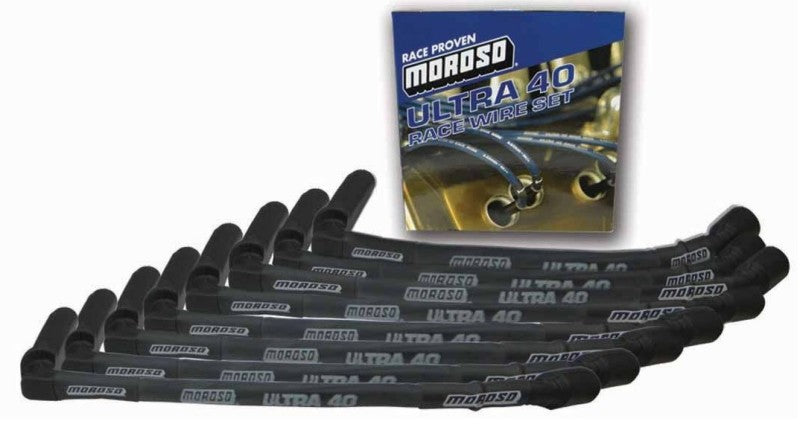 Moroso GM LS Ignition Wire Set - Ultra 40 - Sleeved - 15in Wire (Use w/Part No 68471/68473) - Black