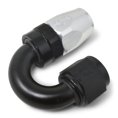 Russell Performance -6 AN Black/Silver 180 Degree Tight Radius Full Flow Swivel Hose End