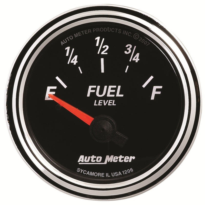 Autometer Designer Black II 52mm 240 Ohm Empty/33 Ohm Full Fuel Level Gauge