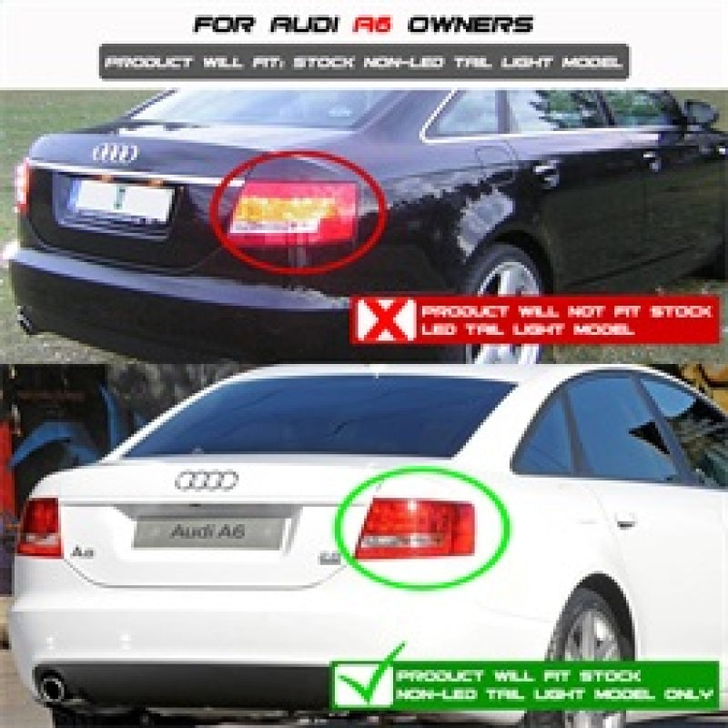 Spyder Audi A6 05-08 4Dr Sedan Only Version 2 Light Bar LED Tail Lights Blk ALT-YD-AA605V2-LBLED-BK