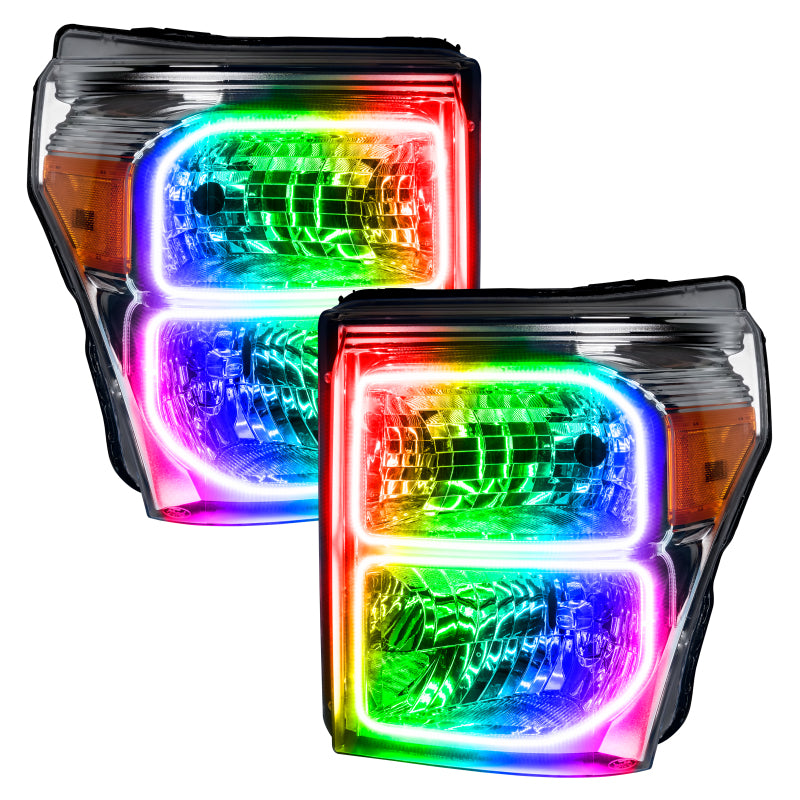 Oracle Ford F250/350 11-16 Dynamic Halo Kit - Square Ring Design - ColorSHIFT - Dynamic