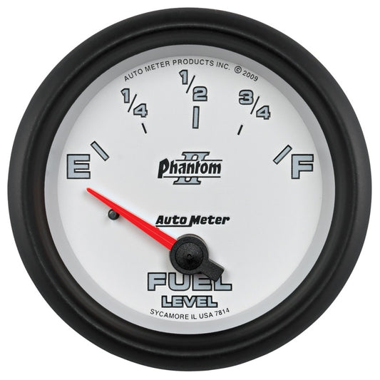 AutoMeter Gauge Fuel Level 2-5/8in. 0 Ohm(e) to 90 Ohm(f) Elec Phantom II