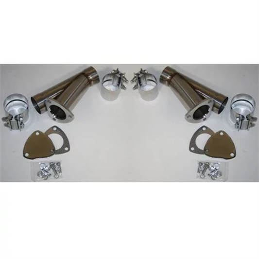 Granatelli 2.0in Stainless Steel Manual Dual Exhaust Cutout Kit w/Slip Fit Band Clamp