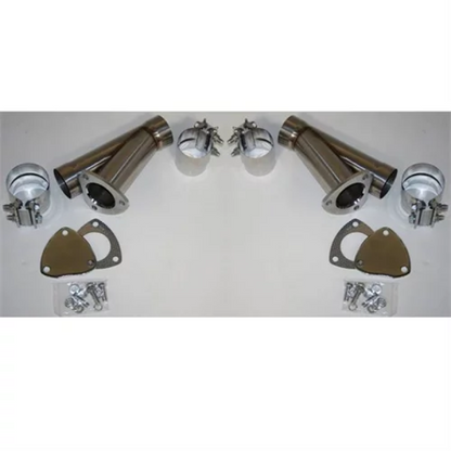 Granatelli 5.0in Stainless Steel Manual Dual Exhaust Cutout Kit w/Slip Fit & Band Clamps