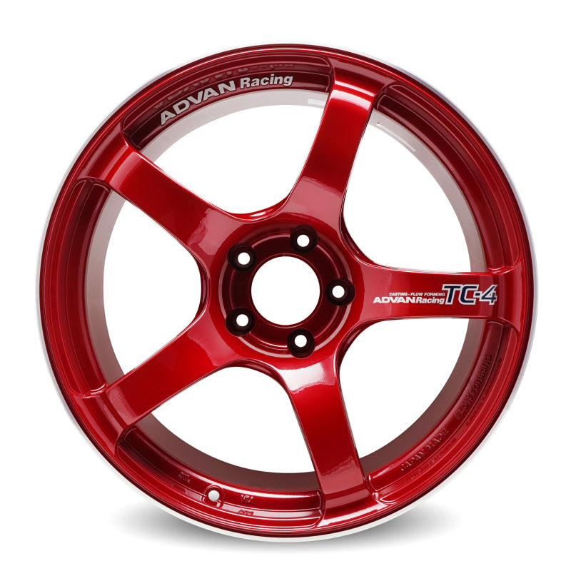 Advan TC4 18x9.5 +45 5x114.3 Racing Candy Red and Ring Wheel