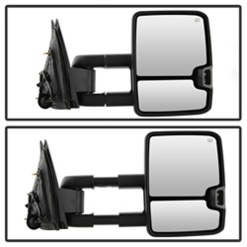 xTune Chevy Silverado 14-16 Heated Amber LED Signal Mirror Chrome MIR-CSIL14S-G3C-PWH-AM-SET