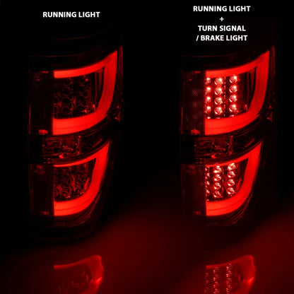 ANZO 2009-2013 Ford F-150 LED Taillights Red/Clear