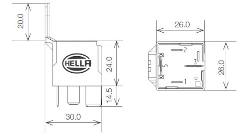 Hella Relay Mini Power Iso 4 Pole 12V Spst Res Bkt