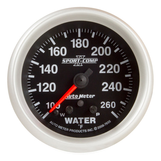 AutoMeter Gauge Water Temp 2-5/8in. 260 Deg. F Stepper Motor W/ Peak & Warn Sport-Comp II