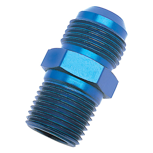 Russell Performance -6 AN to 1/2in NPT Straight Flare to Pipe (Blue)