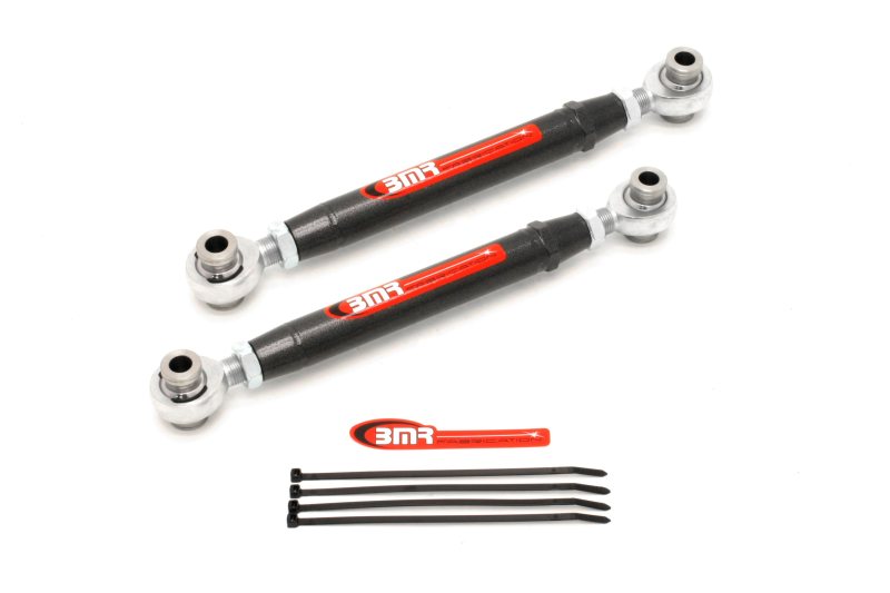 BMR 10-15 5th Gen Camaro Rear Adj. Rod Ends Toe Rods - Black Hammertone