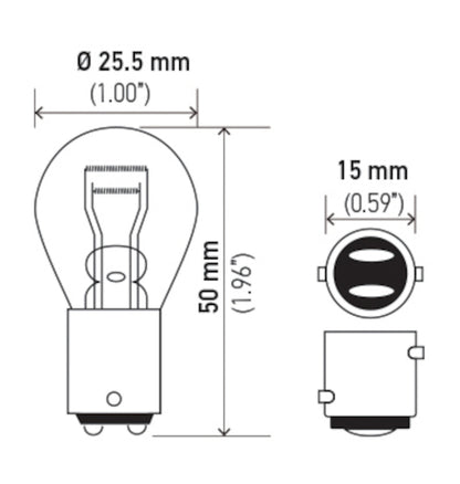 Hella Bulb 7537 24V 21/5W BAY15d S8