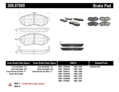 StopTech Performance 89-1/94 Nissan 240SX (w/ABS) 92-01/05-06 Hyundai Elantra Front Brake Pads