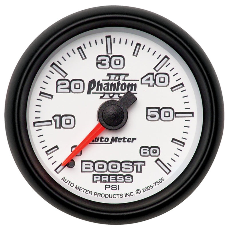 Autometer Phantom II 52.4mm Mechanical 0-60 PSI Boost Gauge