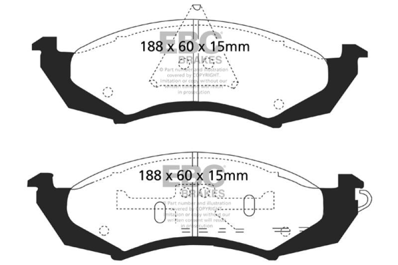 EBC 89-91 Ford Thunderbird 3.8 Ultimax2 Front Brake Pads