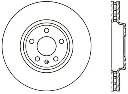 StopTech Power Slot 09-10 Audi A4/A4 Quattro / 08-10 A5 / 10 S4 Front Right Drilled & Slotted Rotor
