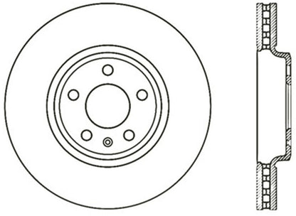 StopTech Power Slot 09-10 Audi A4/A4 Quattro / 08-10 A5 / 10 S4 Front Right Drilled Rotor