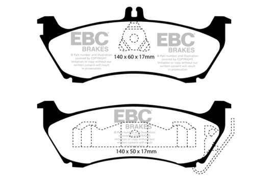 EBC 99-02 Mercedes-Benz M-Class (ML) ML320 3.2 Redstuff Rear Brake Pads