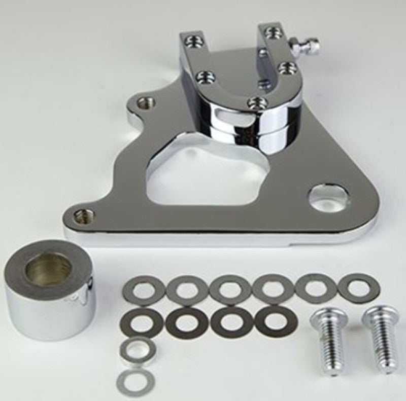 Wilwood Caliper Mounting Kit Chrome w/Bracket GP310 1984-99 Dyna