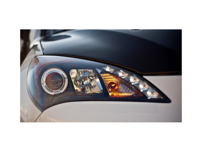 Spyder Hyundai Genesis 10-12 Projector Halogen Model- LED Halo DRL Blk PRO-YD-HYGEN09-DRL-BK