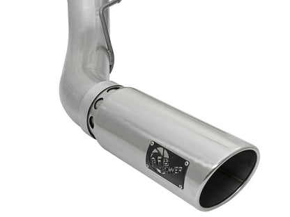 aFe ATLAS 5in DPF-Back Alum Steel Exhaust System w/Polished Tip 2017 Ford Diesel Trucks V8-6.7L (td)