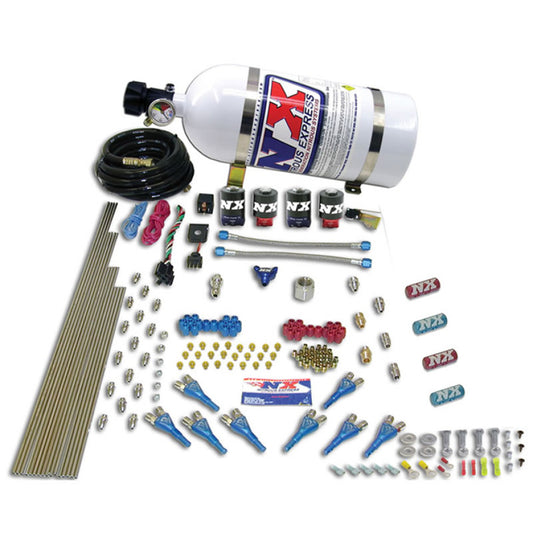 Nitrous Express Street Shark Gas 4 Solenoids Nitrous Kit (100-150-250HP) w/Composite Bottle