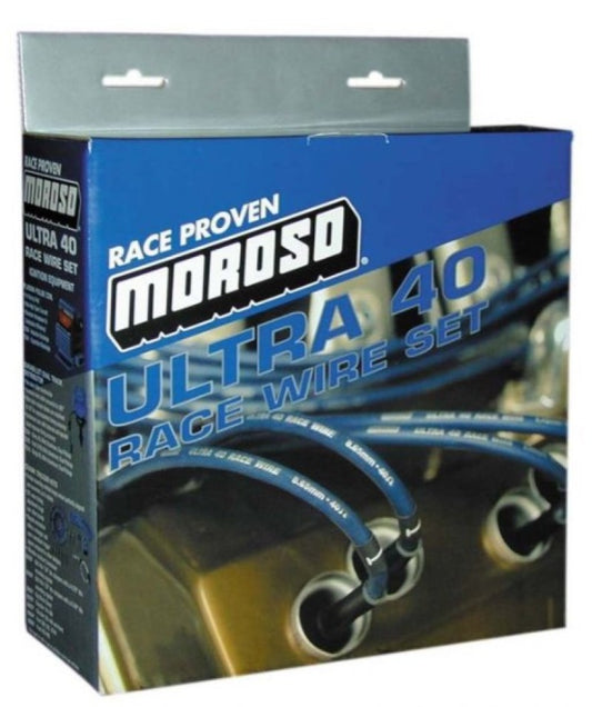 Moroso Chevrolet Small Block (Non-Raised Cam) Ignition Wire Set - Ultra 40 - Unsleeved - Black