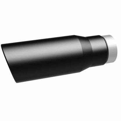 MagnaFlow Tip Stainless Black Coated Single Wall Round Single Outlet 5in Dia 3.5in Inlet 14.5in L