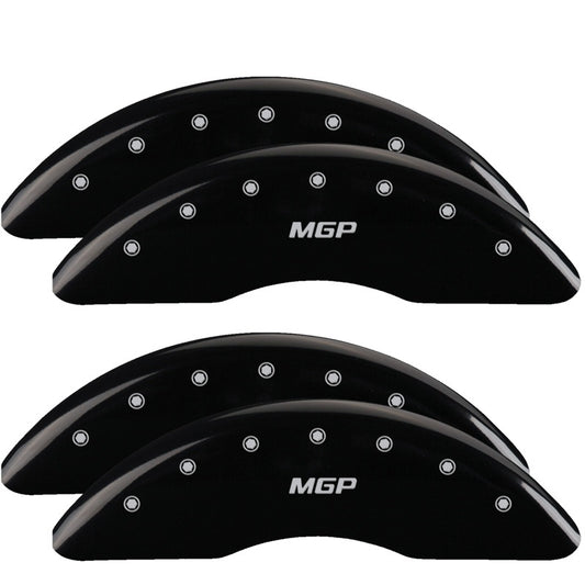 MGP 4 Caliper Covers Engraved Front & Rear 2019+ Ram 2500/3500 Black Finish Silver MGP Logo