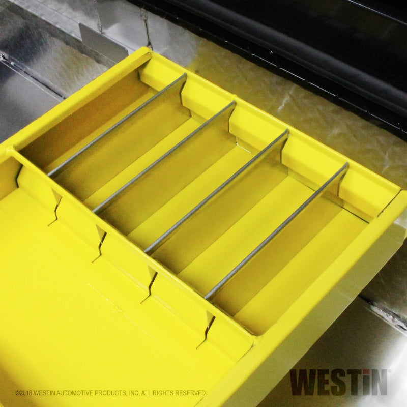 Westin/Brute 9in x 15in tray w/ 4 Silver Aluminum Dividers - Yellow