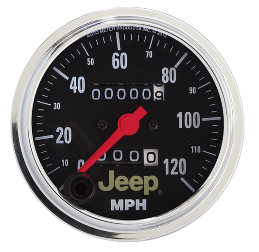 Autometer Jeep 85.7mm In-Dash 120 MPH Mechanical Speedometer Gauge