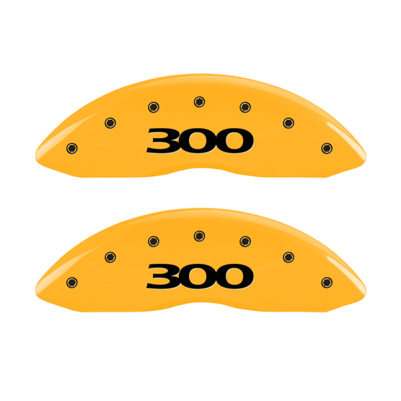 MGP 4 Caliper Covers Engraved Front & Rear 300 Yellow Finish Black Char 2007 Chrysler 300