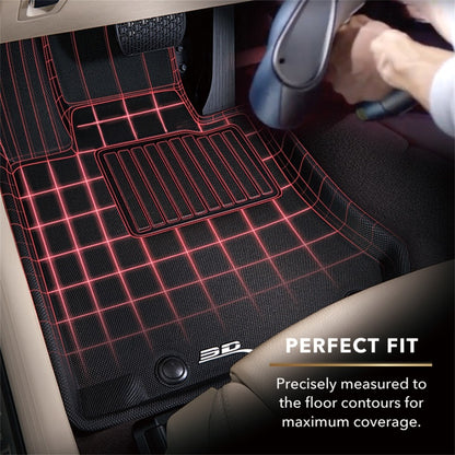 3D MAXpider 2012-2013 Honda Civic Coupe Kagu 2nd Row Floormats - Black