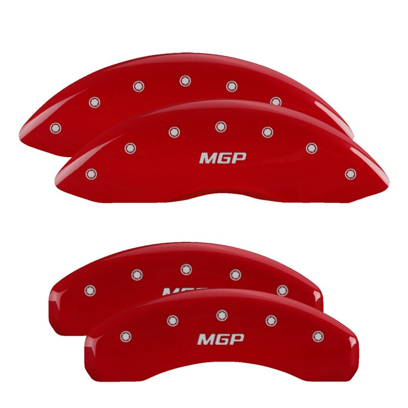 MGP 4 Caliper Covers Engraved Front & Rear MGP Red finish silver ch