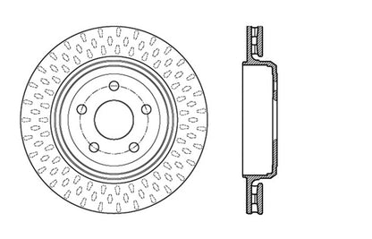 StopTech 12-15 Jeep Cherokee SRT8 Sport Slotted & Drilled Rear Passenger Side Rotor