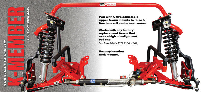 UMI Performance 98-02 GM F-Body K-Member LSX Rr Roll Center Increase- Red