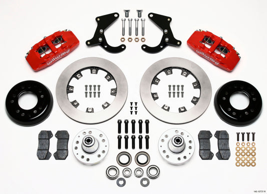 Wilwood Dynapro 6 Front Hub Kit 12.19in Red 55-57 Chevy