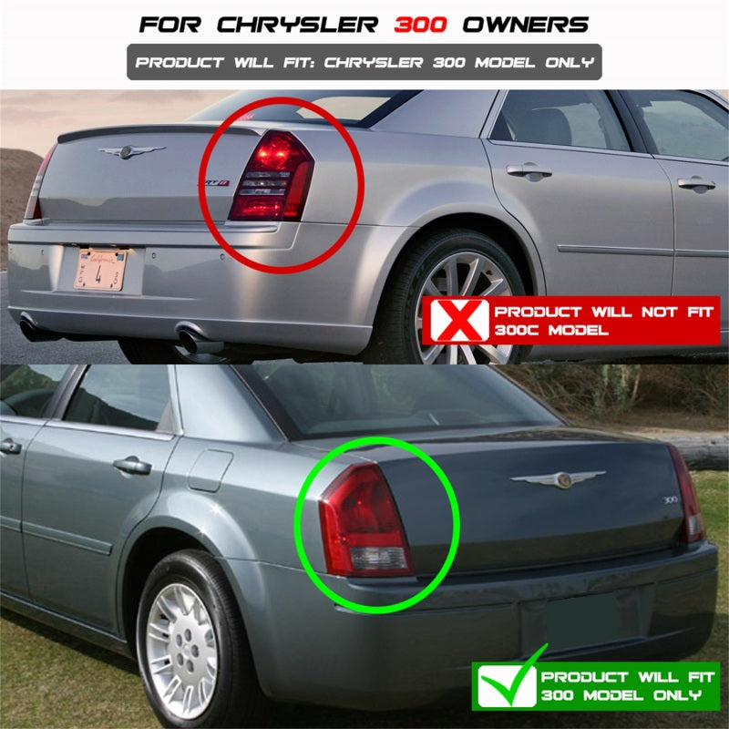 Spyder Chrysler 300 05-07 LED Tail Lights Smoke ALT-YD-CHR305-LED-SM