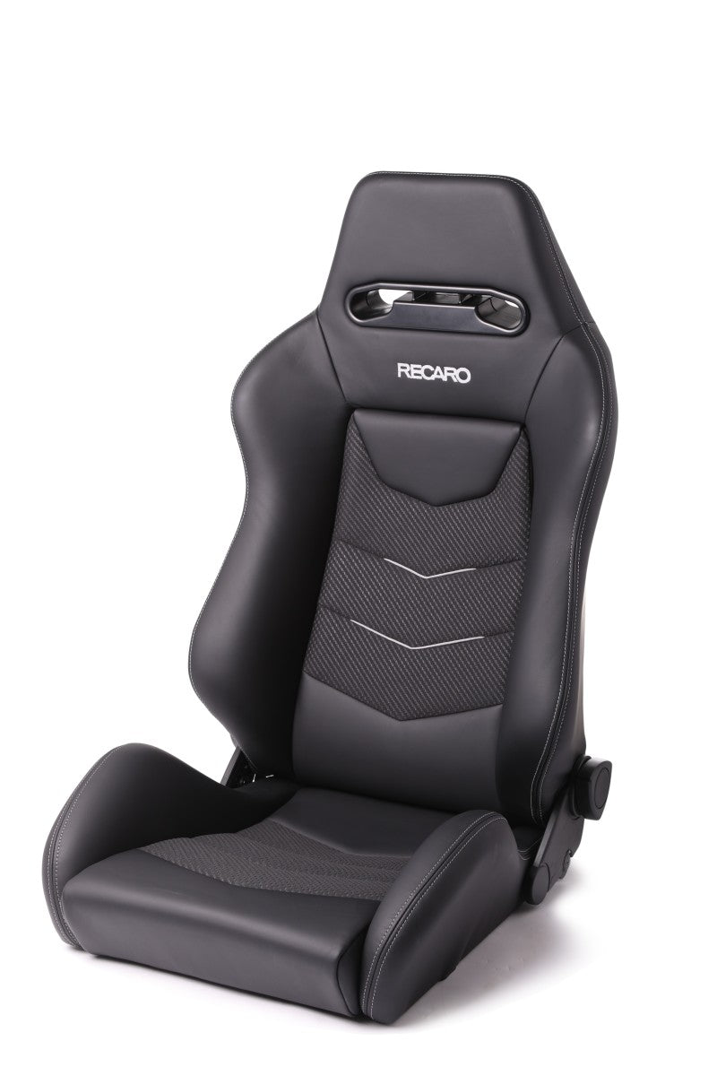 Recaro Speed V Passenger Seat - Black Leather/Cloud Grey Suede Accent