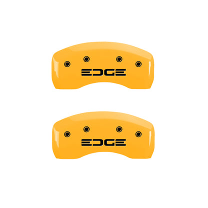 MGP 4 Caliper Covers Engraved Front & Rear Edge Yellow Finish Black Char 2008 Ford Edge