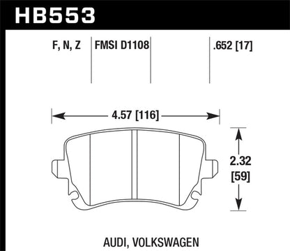 Hawk 07-11 Audi S6 HPS 5.0 Rear Brake Pads