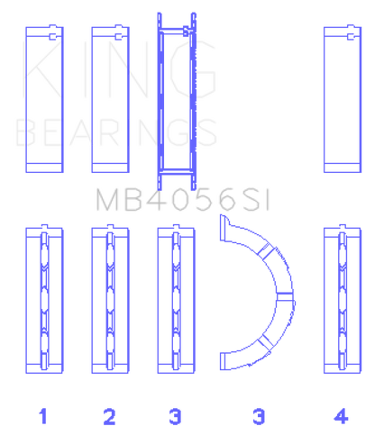 King 97-07 Ford 2.5L/2.9L/3.0L (Size STD) Main Bearing Set