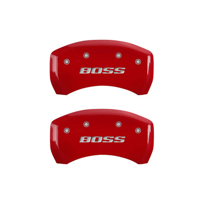 MGP 4 Caliper Covers Engraved Front & Rear MGP Red finish silver ch