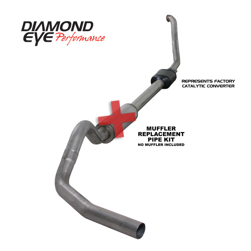 Diamond Eye KIT 4in TB MFLR RPLCMENT PIPE SGL SS 94-97 7 3L F250/F350 PWRSTROKE NFS W CARB EQIV STDS