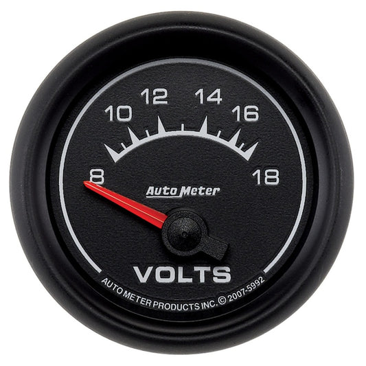 Autometer Euro-Style 2-1/16in 8-18V Short Sweep Electronic Voltmeter Gauge